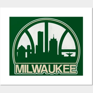 Milwaukee Basketball Skyline Posters and Art